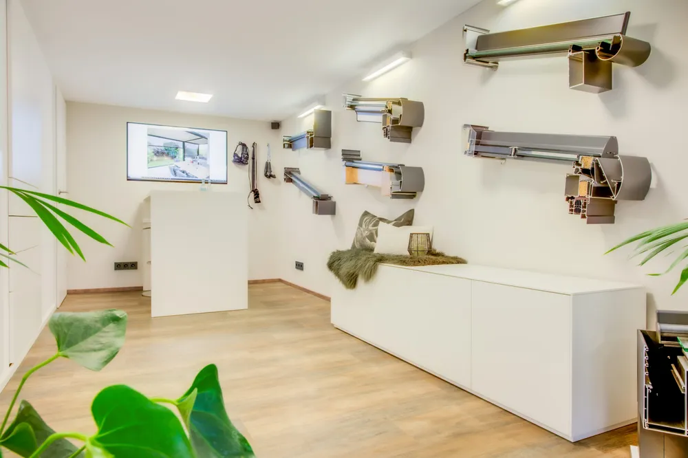 Ausstellung Wild & Kienle in Herbertingen – Innenansicht mit Beratungsbereich